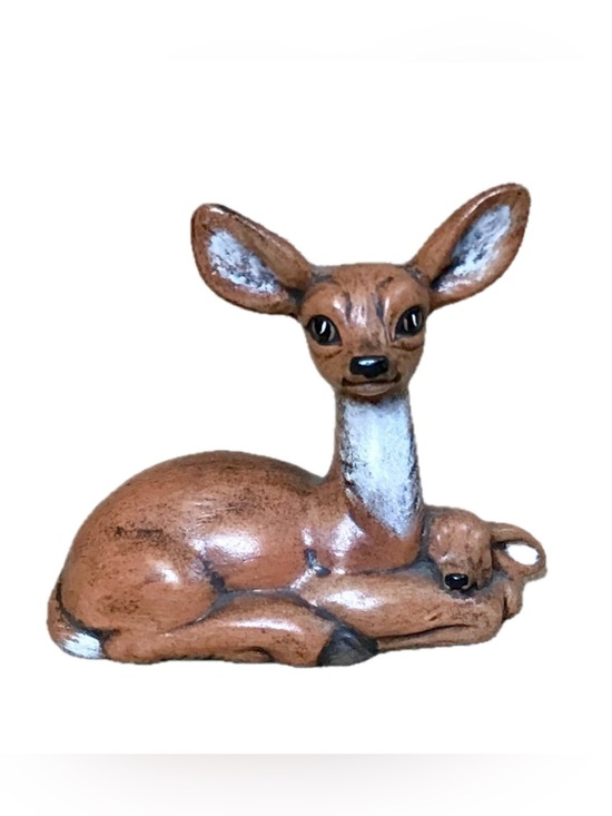 Handmade Other - Vintage Handmade Ceramic Deer Figurine Doe & Fawn Cottagecore Woodland Rustic